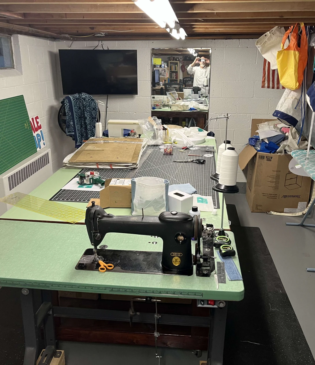 Crafting workspace with supplies