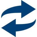 Two blue curved arrows icon