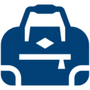 Stylized backpack graphic design