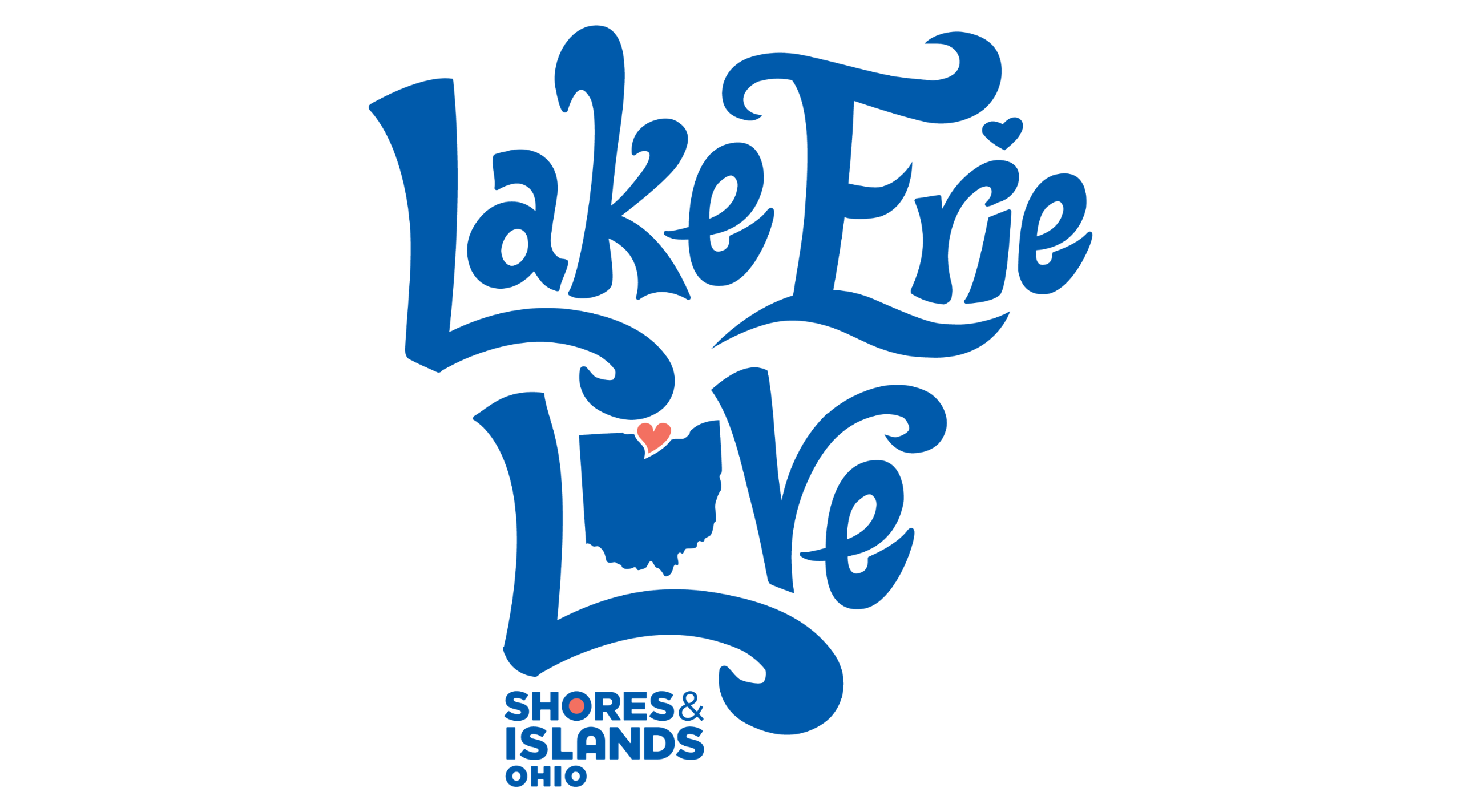 Logo for Lake Erie Shores & Islands in Ohio featuring stylized text and state outline.